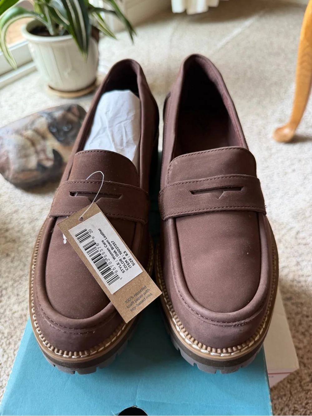 Toms Women's Oak Brown Leather Flats